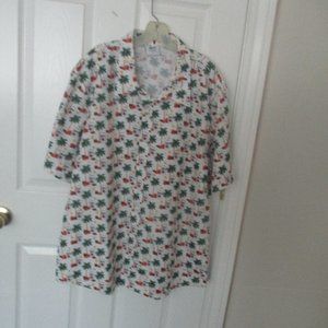 Miller Lite Christmas Collared Shirt, Men's Sz XL, Palm Trees, Button Do…